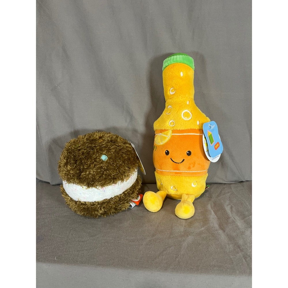 Giggle Scope Plush Orange Soda Bottle & Cookie Toy Set‎ New with Tags